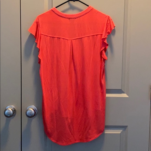 Orange Flutter Sleeve Shirt - Picture 2 of 3